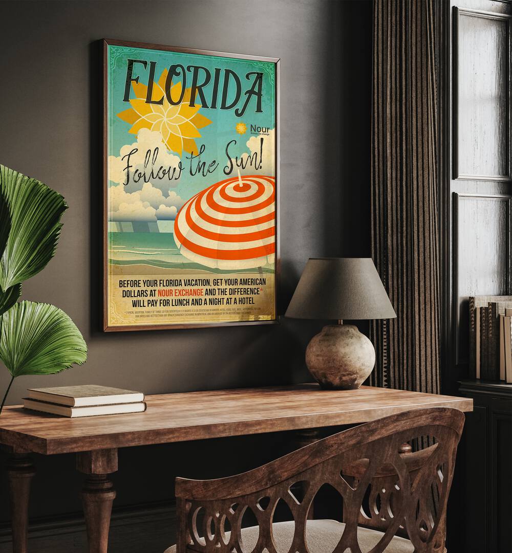 FOLLOW THE SUN , RETRO TRAVEL POSTERS