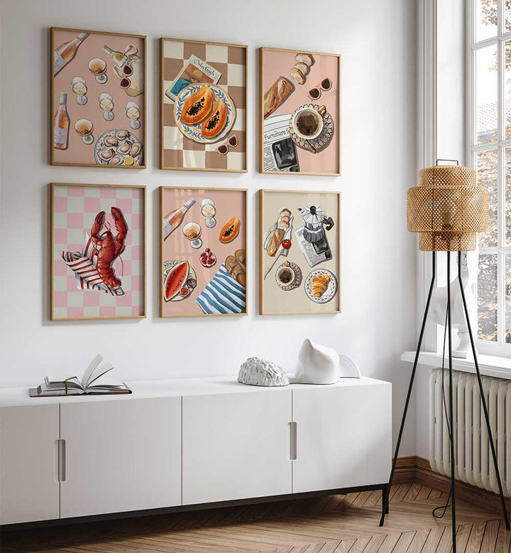 FOOD NATION SET , SET OF 6 PAINTINGS