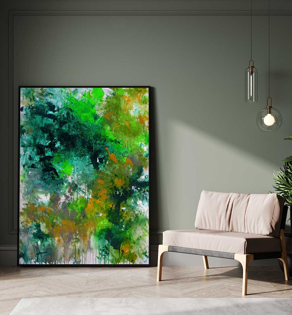 Brighten your decor with stunning FOREST, ABSTRACT PAINTINGS featuring vibrant colors and dynamic brush strokes.
