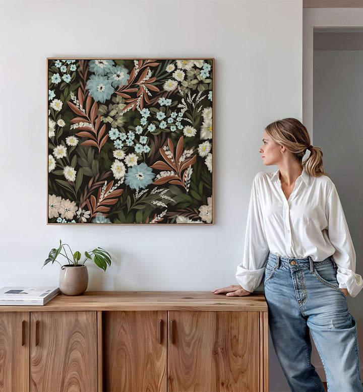 FOREST BOTANICALS , FLORAL FLOWER PAINTINGS