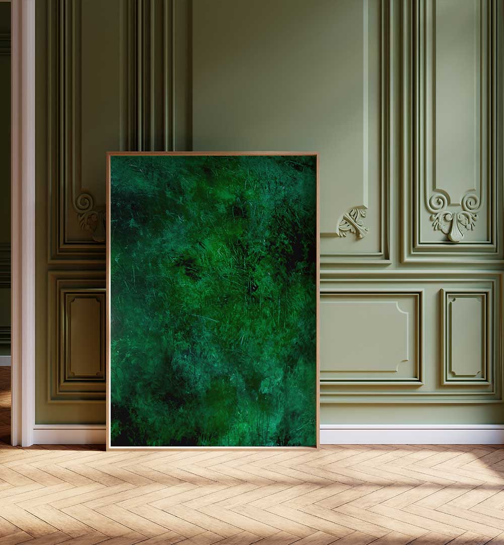 Vibrant Forest Neon Green Abstract Paintings enhance any space with their captivating colors and intricate design.
