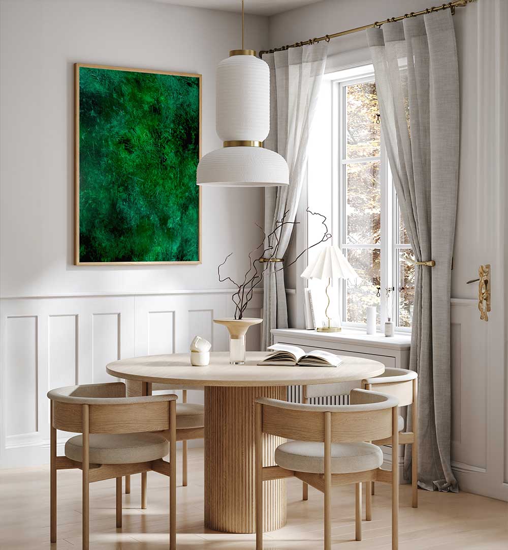 Vibrant Forest Neon Green Abstract Paintings enhance your space with captivating hues and artistic flair.