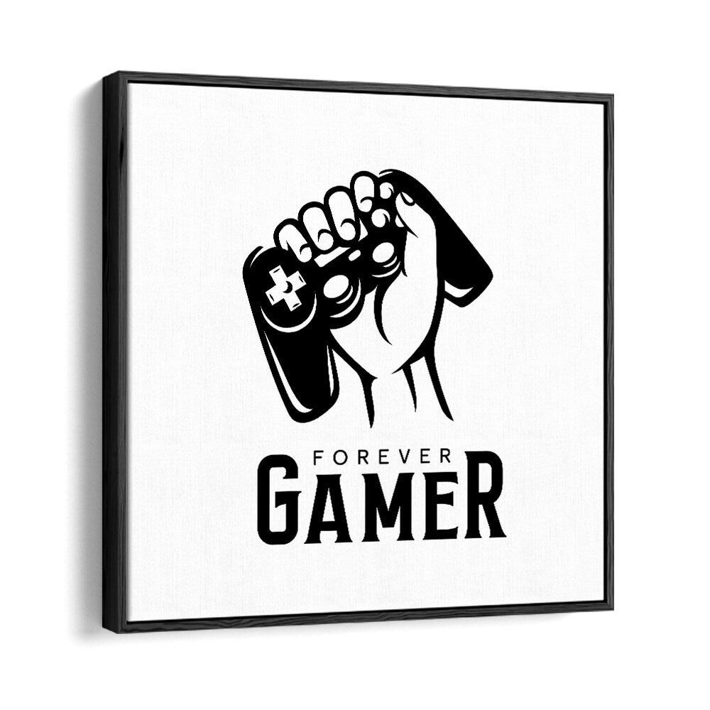 Forever Gamer Gaming Art Artwork in Black Floater Frame