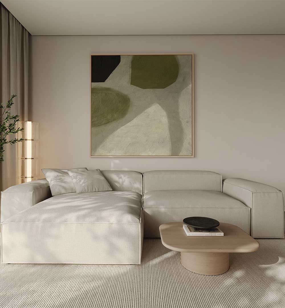 FORMS IN PALE , ABSTRACT PAINTINGS