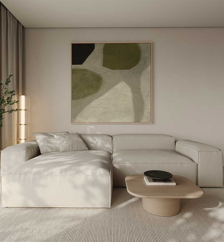 FORMS IN PALE , ABSTRACT PAINTINGS