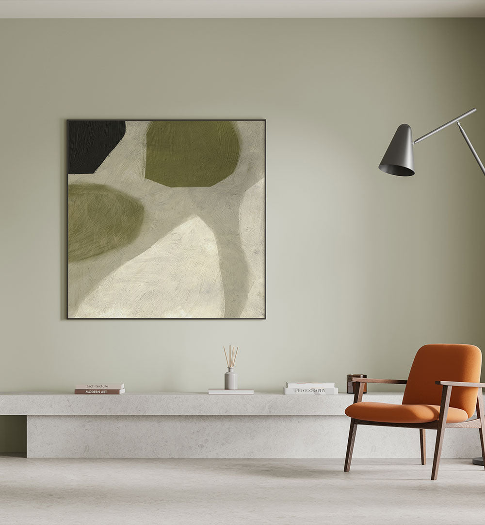 FORMS IN PALE , ABSTRACT PAINTINGS