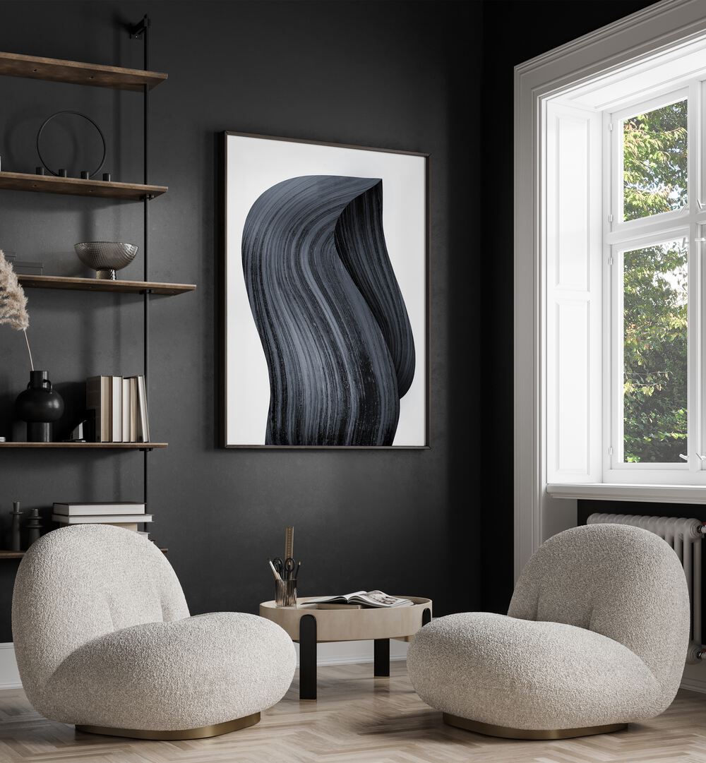 Stylish living room featuring FORMS, ABSTRACT PAINTINGS that elevate modern decor with captivating shapes and colors.