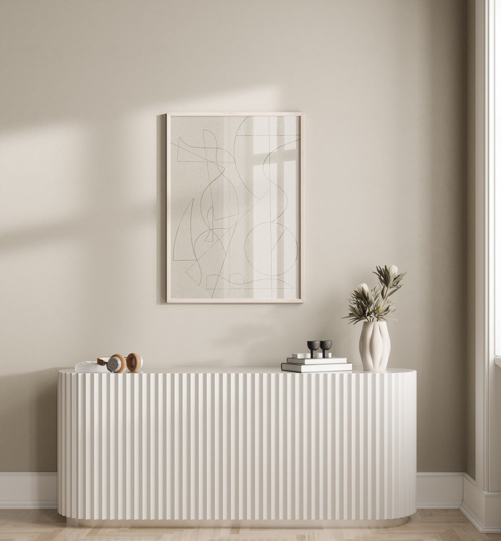 Transform your space with FOUNDED, ABSTRACT PAINTINGS featuring a unique blend of colors in a modern setting.