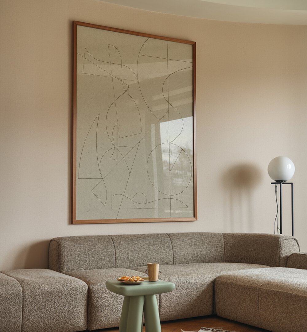 Transform your space with FOUNDED, ABSTRACT PAINTINGS featuring unique colors and shapes for contemporary interiors.