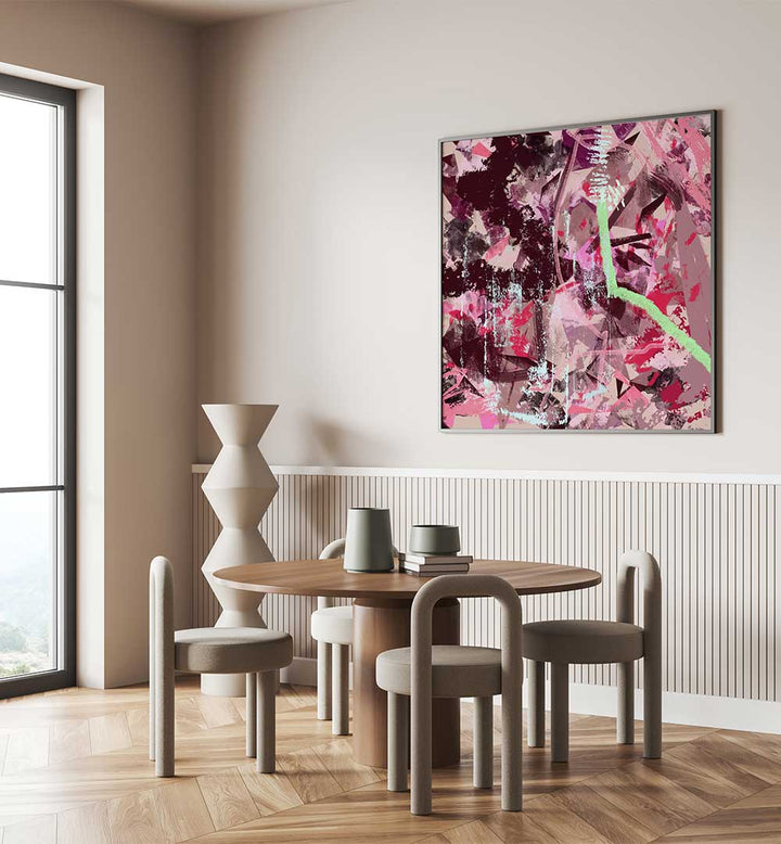 Vibrant FOUR SEASON SUMMER, ABSTRACT PAINTINGS enhance contemporary living spaces with dynamic colors and forms.