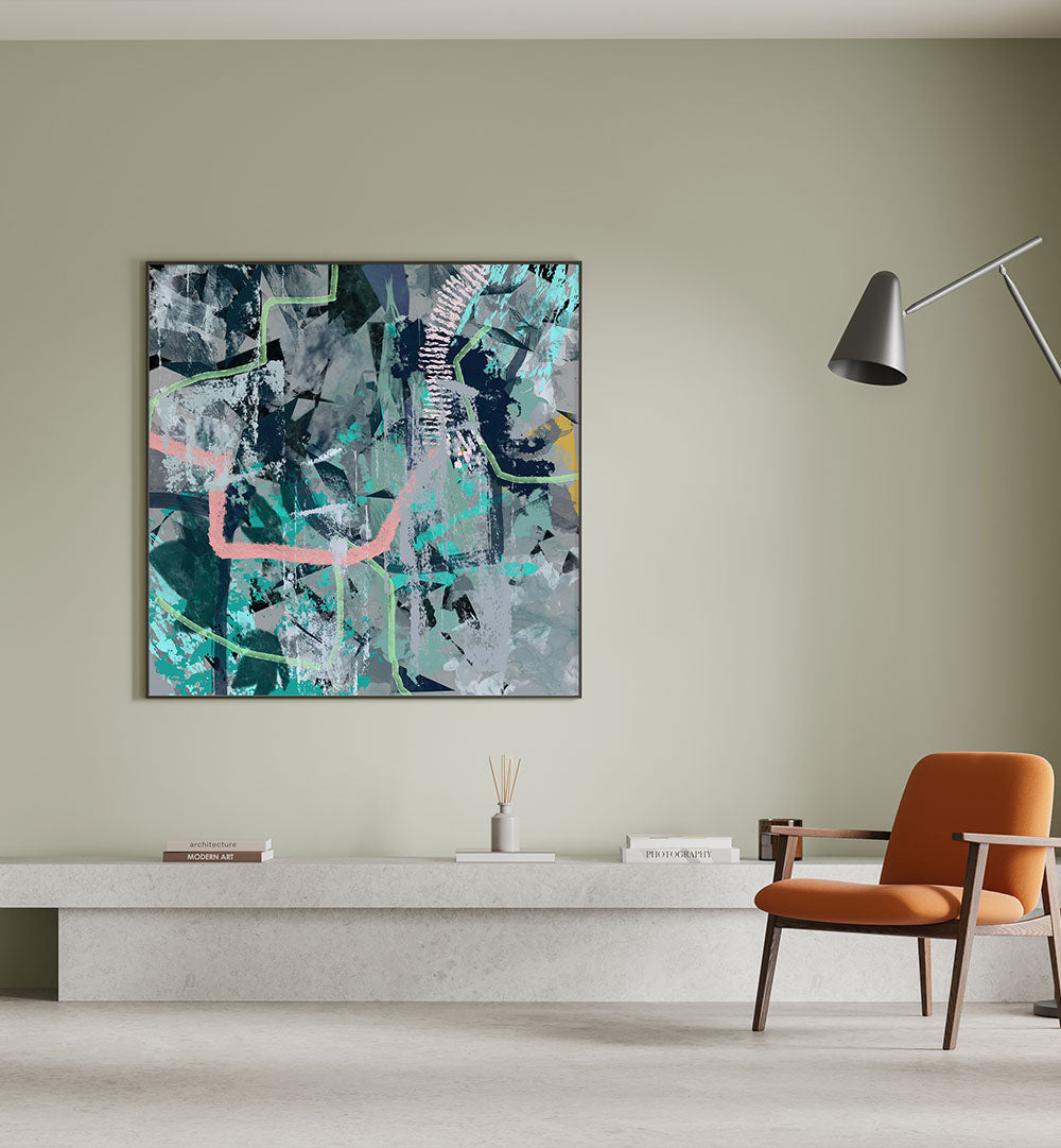 Stunning FOUR SEASON WINTER, ABSTRACT PAINTINGS enhancing modern living spaces with vibrant color and texture.