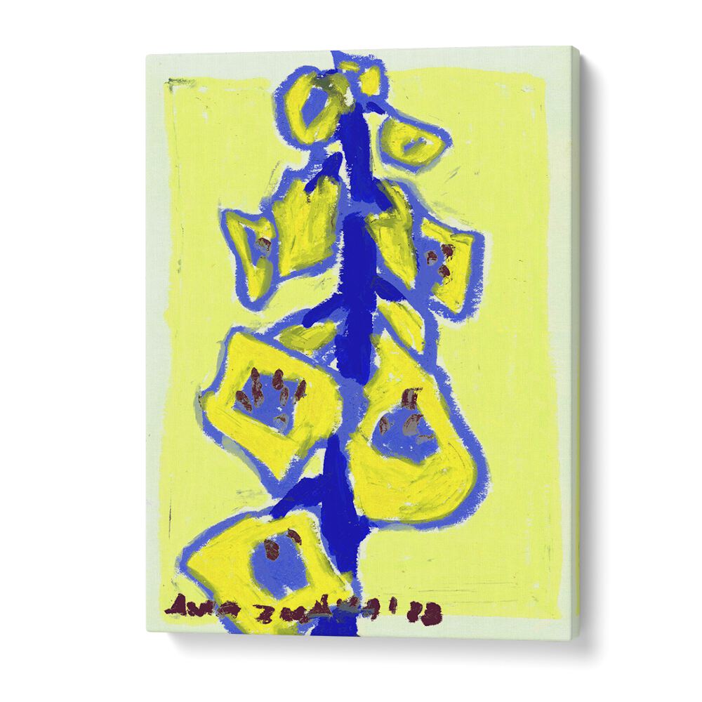 Foxgloves Yellow  By Ania Zwara Botanical Flower Paintings Artwork in Gallery Wrap