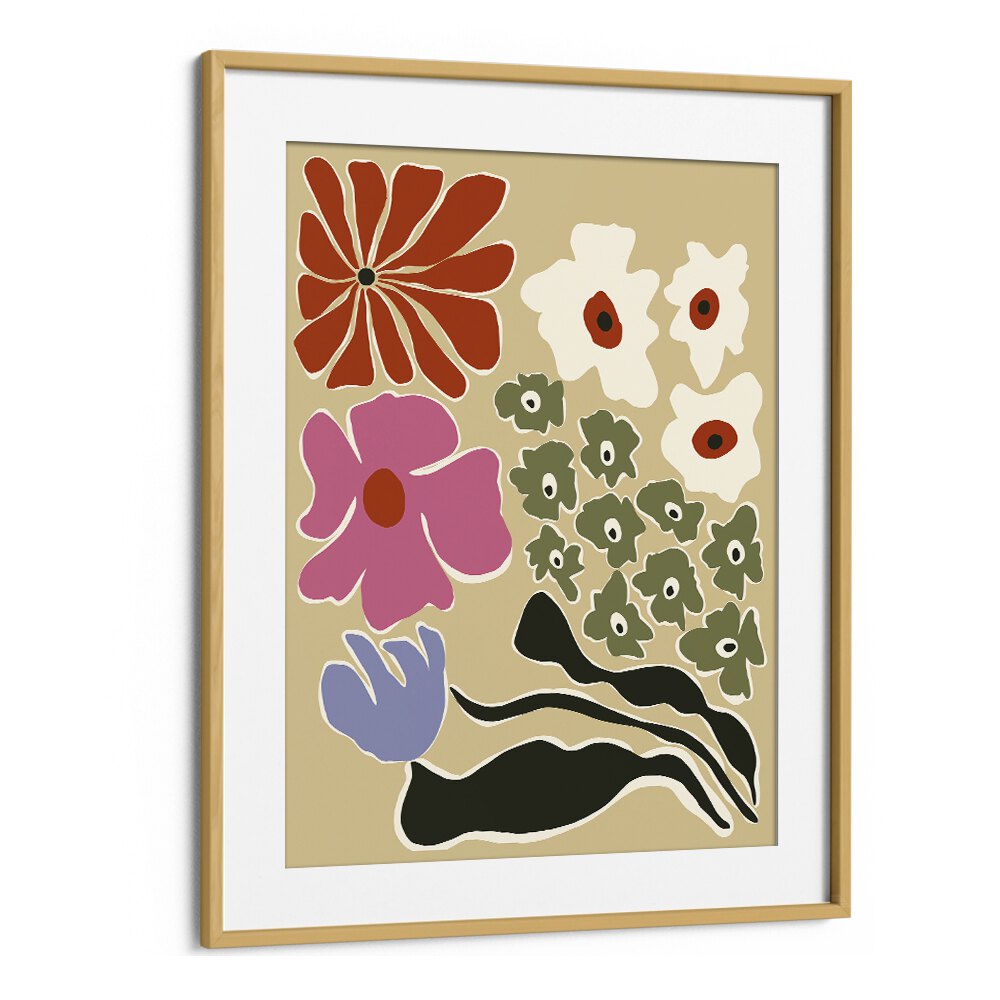 Fragile Botanic, Botanical Art Paintings Artwork in Oak Wood Frame With Mount
