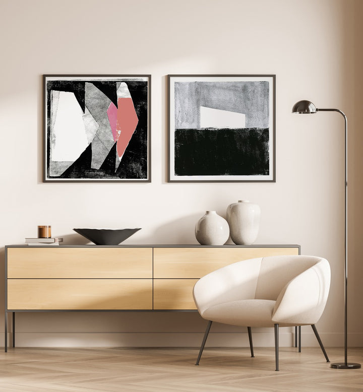 FRAGMENTED BALANCE SET , SET OF 2 PAINTINGS