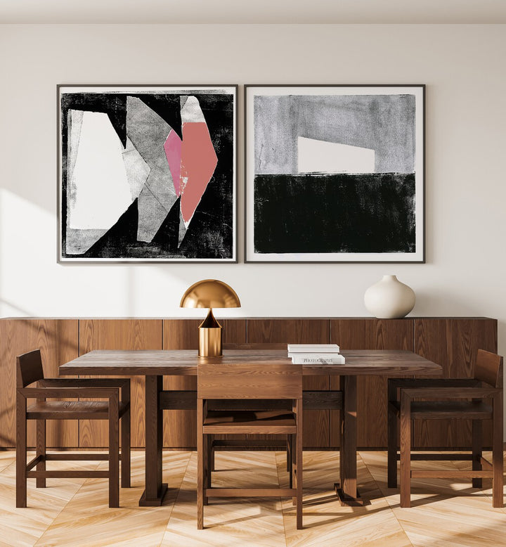 FRAGMENTED BALANCE SET , SET OF 2 PAINTINGS