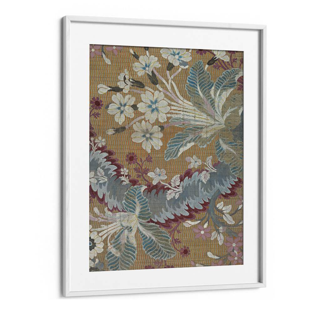 French Flowers II  Botanical Flower Paintings Paintings Artwork  in White frame With Mount