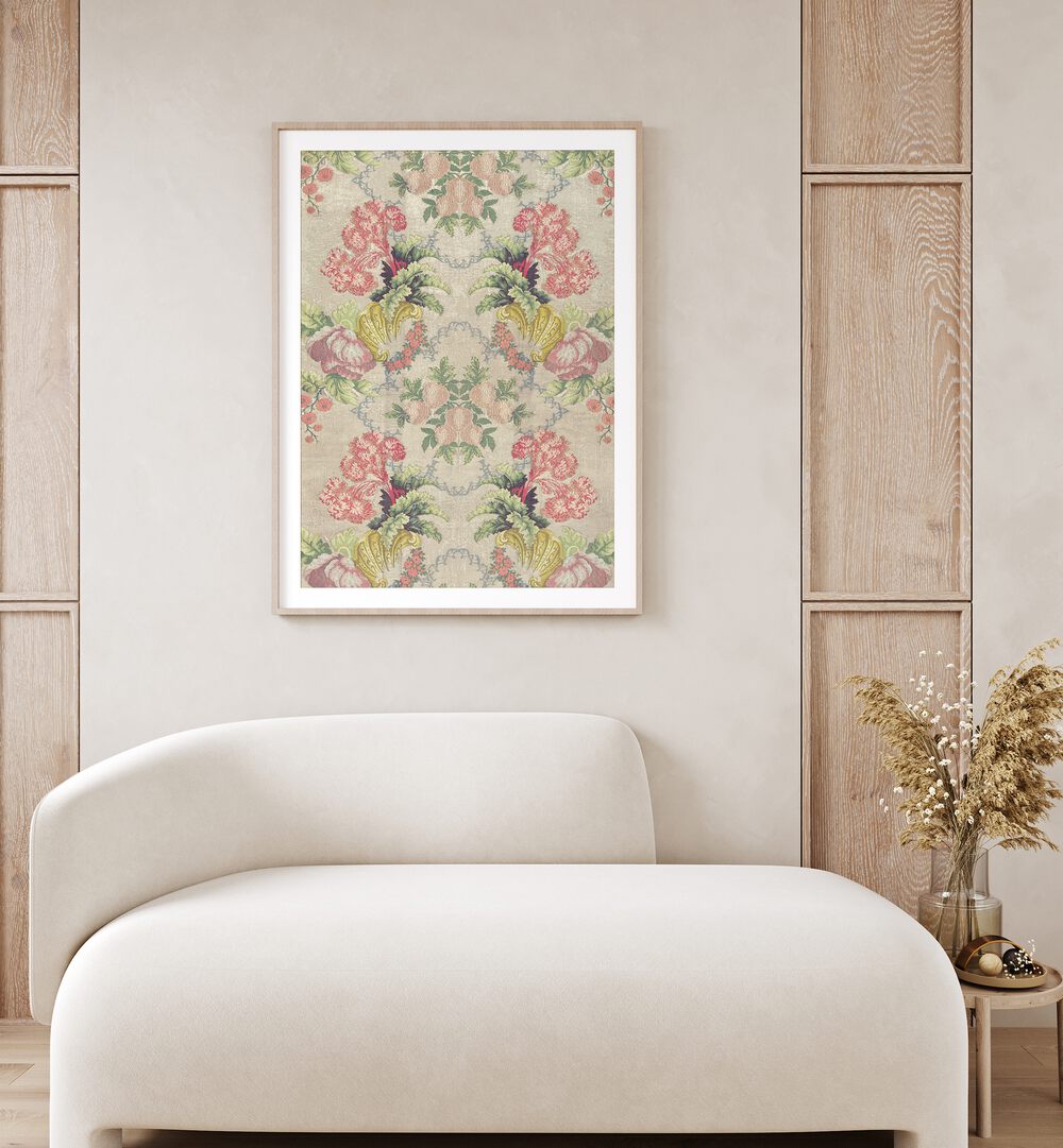 French Strawberry  Botanical Flower Paintings Artwork Placed on a wall