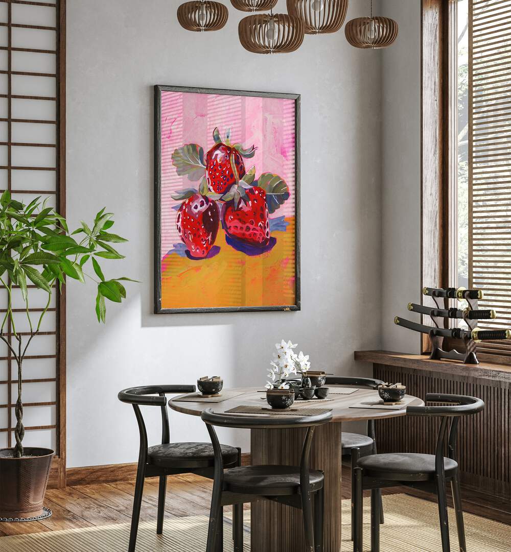Vibrant decor featuring FRESH PAINTAINLY STRAWBERRIES, a sweet treat that brightens any space.