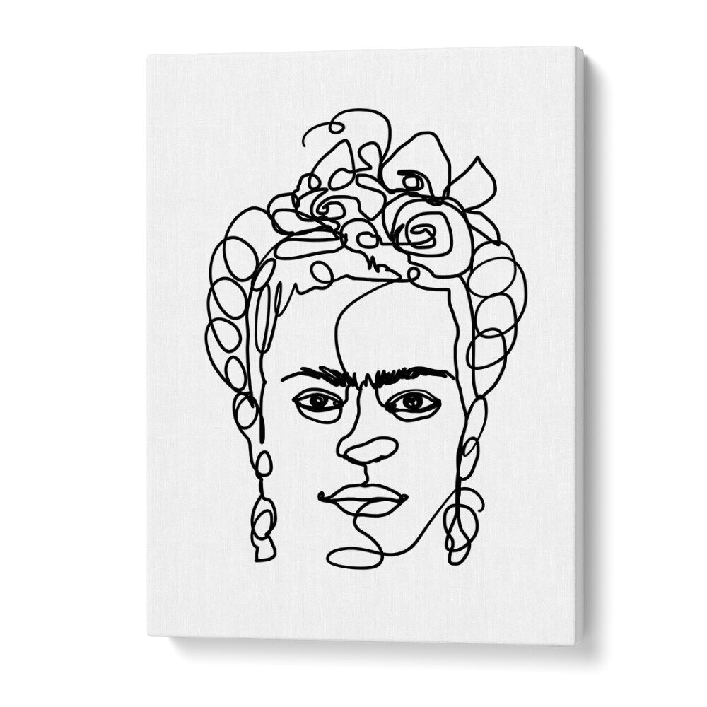 Frida Made Me Line Art Artwork in Gallery Wrap