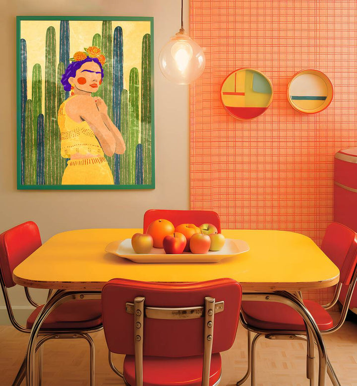 FRIDA AND CACTI , PORTRAITS & FIGURATIVE ILLUSTRATIONS