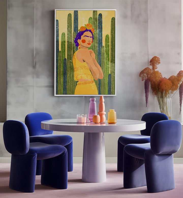 FRIDA AND CACTI , PORTRAITS & FIGURATIVE ILLUSTRATIONS