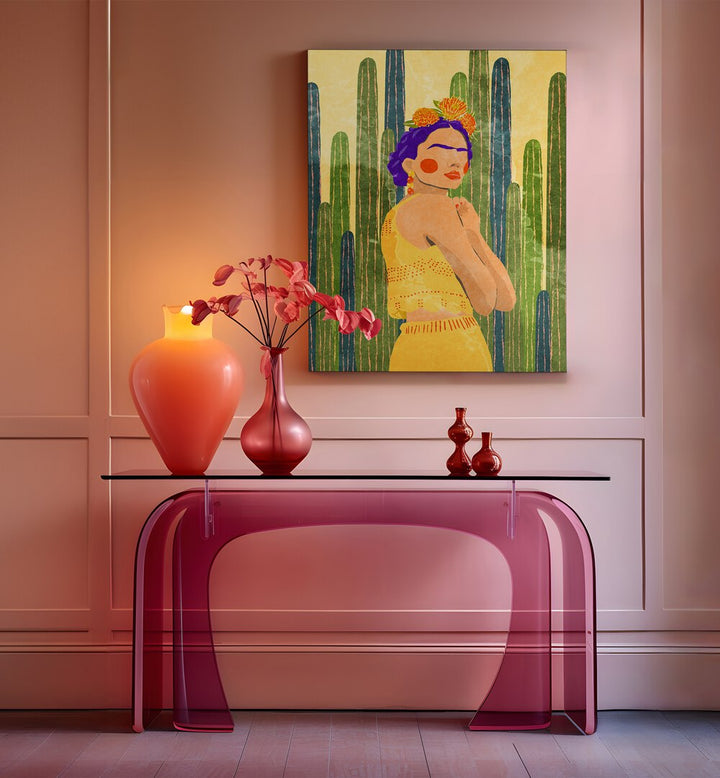 FRIDA AND CACTI , PORTRAITS & FIGURATIVE ILLUSTRATIONS