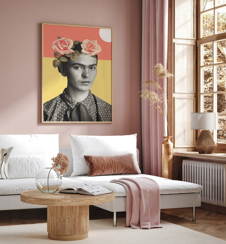 Vibrant FRIDA, PORTRAITS artwork by Florent Bodart adds elegance to any space with its stunning colors and style.