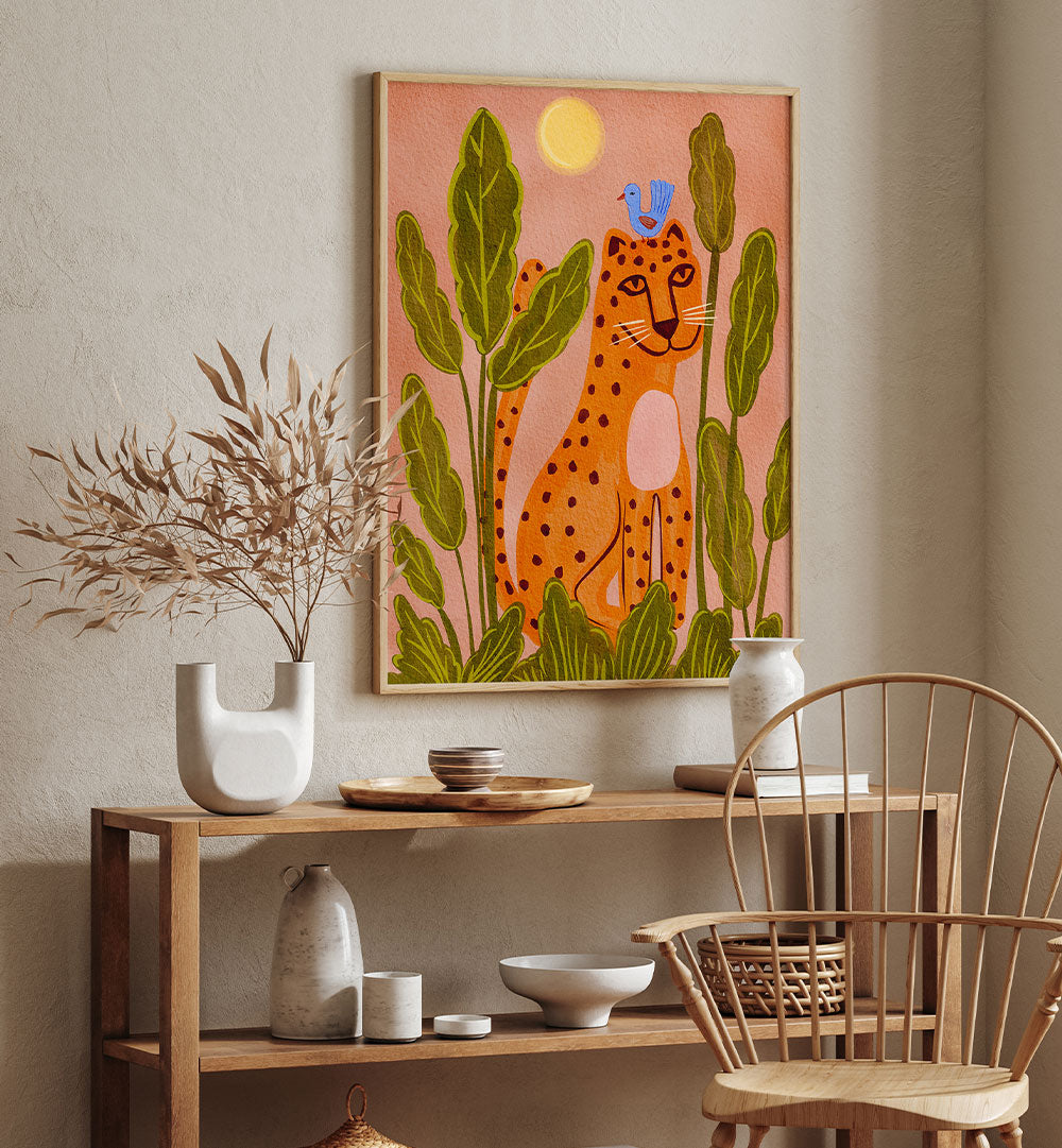 FRIENDLY LEOPARD & BIRD
