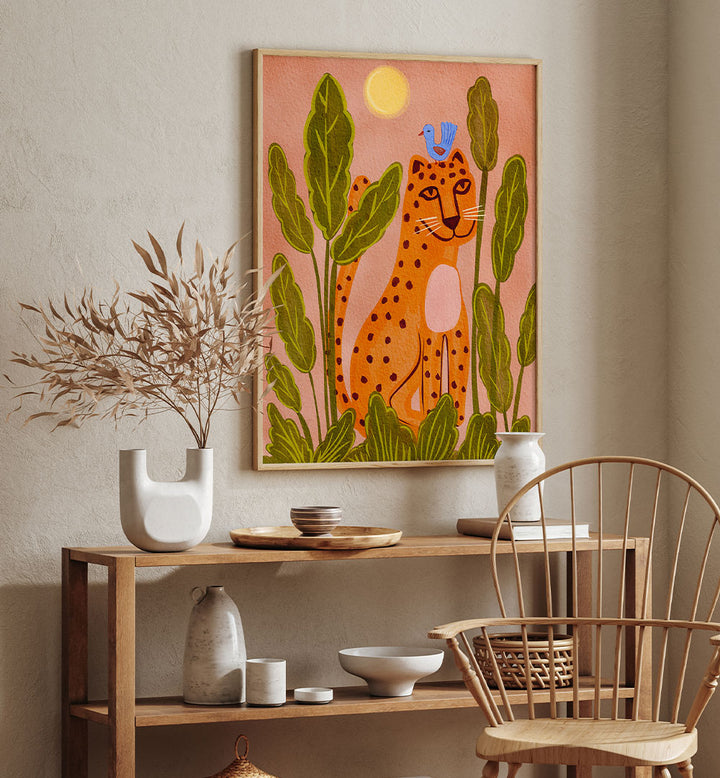 FRIENDLY LEOPARD & BIRD
