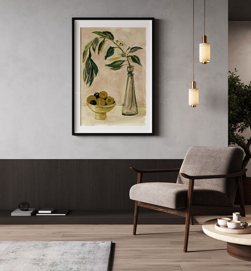 FRUIT AND BRANCH STILL LIFE