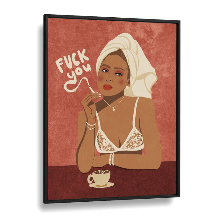 Fuck You Pop Art Artwork in Black Plain Frame