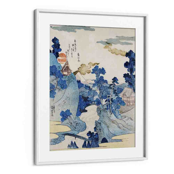 FUJI NO YUKEI 1798-1861 By Utagawa Kuniyoshi Japanese Paintings in White Frame With Mount