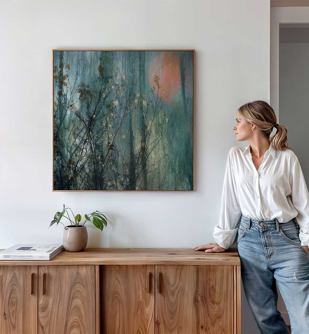 FULL MOON , FLORAL FLOWER PAINTINGS