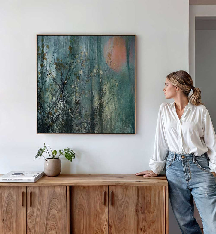 FULL MOON , FLORAL FLOWER PAINTINGS