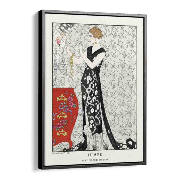 Fumee Robe Du Soir, De Beer (1921) George Barbier art painting Artwork in Black Floater Frame