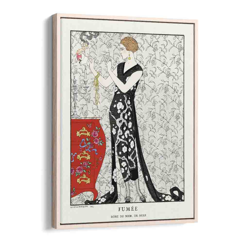 Fumee Robe Du Soir, De Beer (1921) George Barbier art painting Artwork in Oak Wood Floater Frame