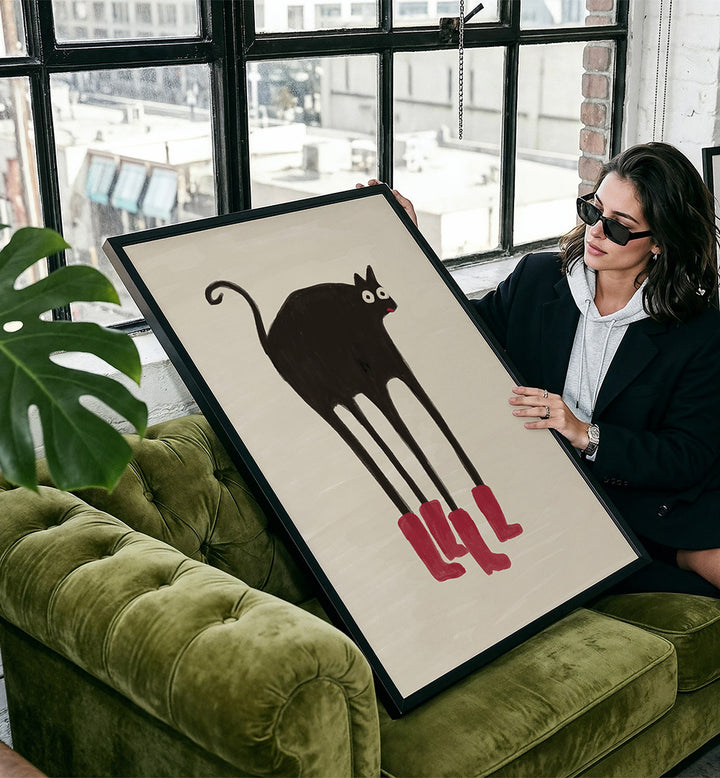 FUNNY BLACK CAT BOOTS