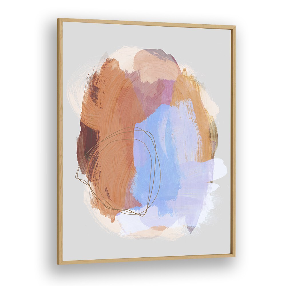 Fusion Abstract Brush Strokes By Mareike Bohmer Abstract Art Artwork in Oak Wood Plain Frame
