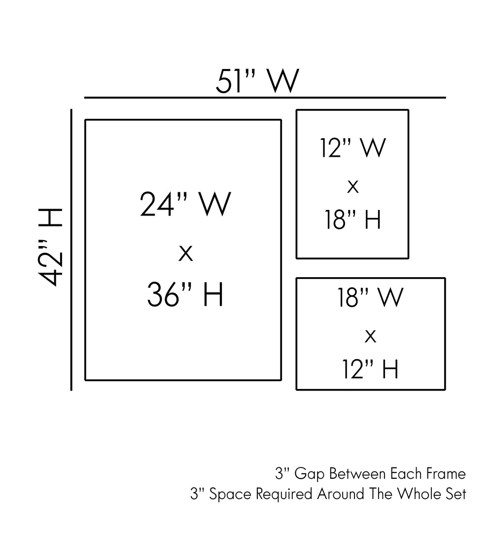 Dimensions and layout of the FUTURE NOIR GALLERY WALL, GALLERY WALLS from Asianmonk, ideal for stylish decor.