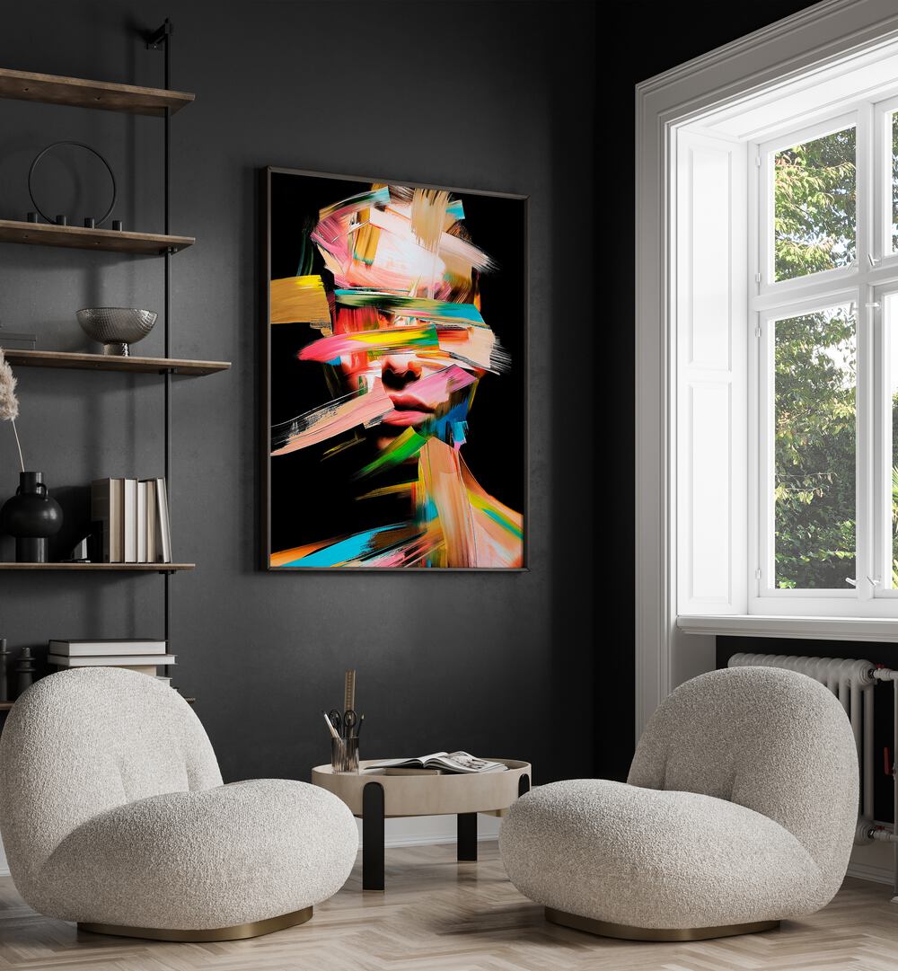 Colorful FACELESS V, ABSTRACT PAINTINGS by Philippe HUGONNARD, bringing a unique aesthetic to modern decor.