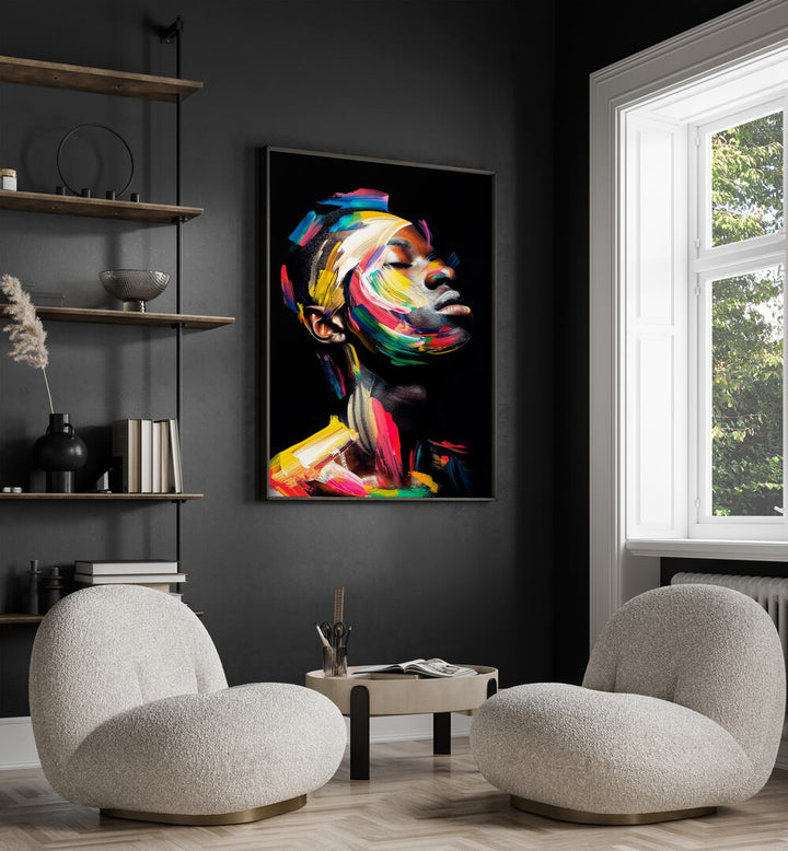 Vibrant FACELESS X, ABSTRACT PAINTINGS by Philippe HUGONNARD, enhancing modern decor with striking colors and style.