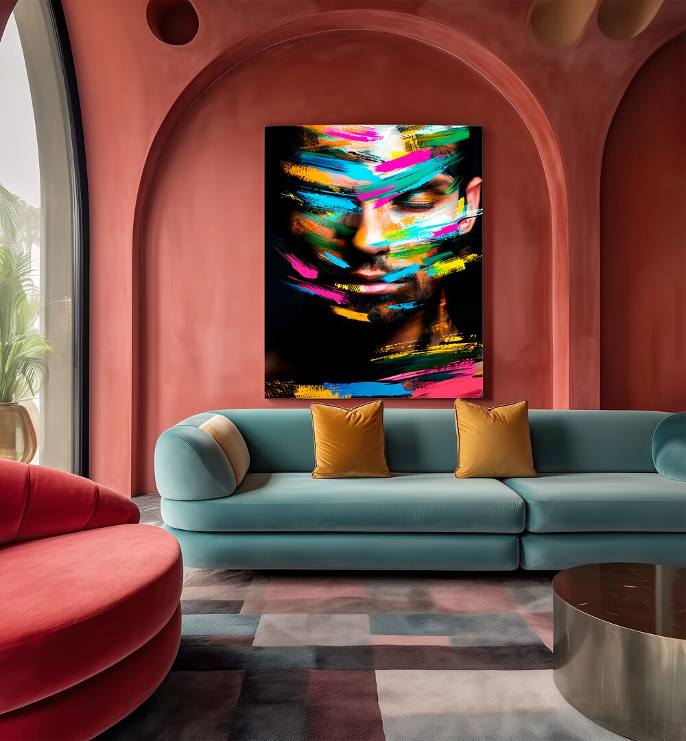 FACESS XI, ABSTRACT PAINTINGS enhances modern decor with vibrant colors and innovative design by Philippe HUGONNARD.