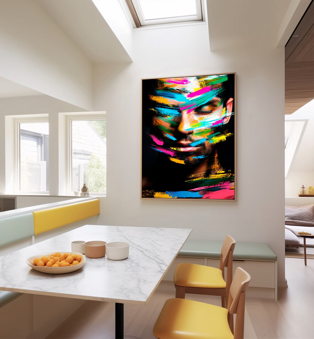Colorful and modern, the FACELESS XI, ABSTRACT PAINTINGS by Philippe HUGONNARD enhances any stylish interior.