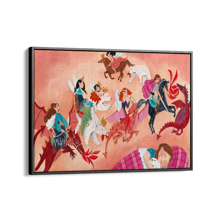 Fairy By Caroline Bonne Muller Kids Room Painting in Black Floater Frame