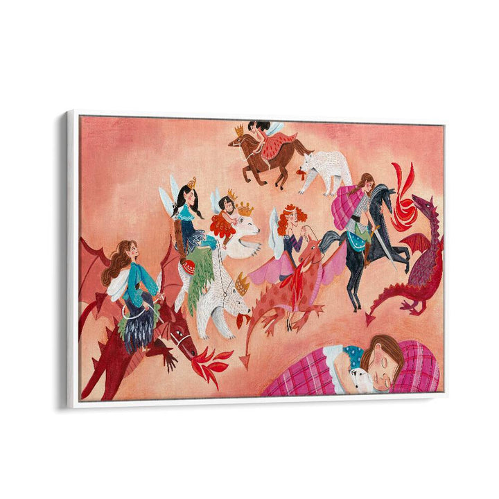 Fairy By Caroline Bonne Muller Kids Room Painting in White Floater Frame