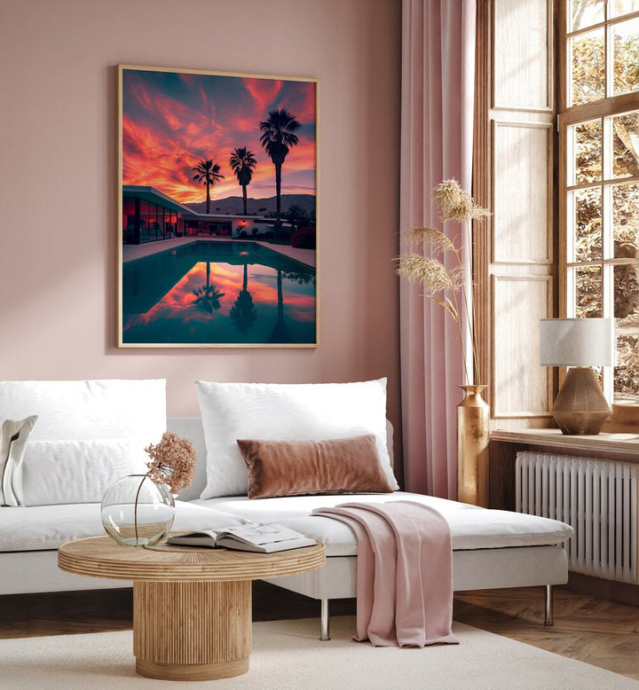 FALLING OF THE NIGHT, BEACH PAINTINGS showcases a stunning twilight scene perfect for any elegant space.