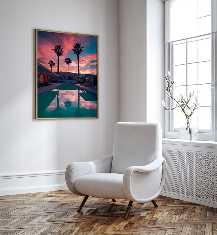 FALLING OF THE NIGHT II, BEACH PAINTINGS showcases a stunning twilight scene, perfect for serene home decor.