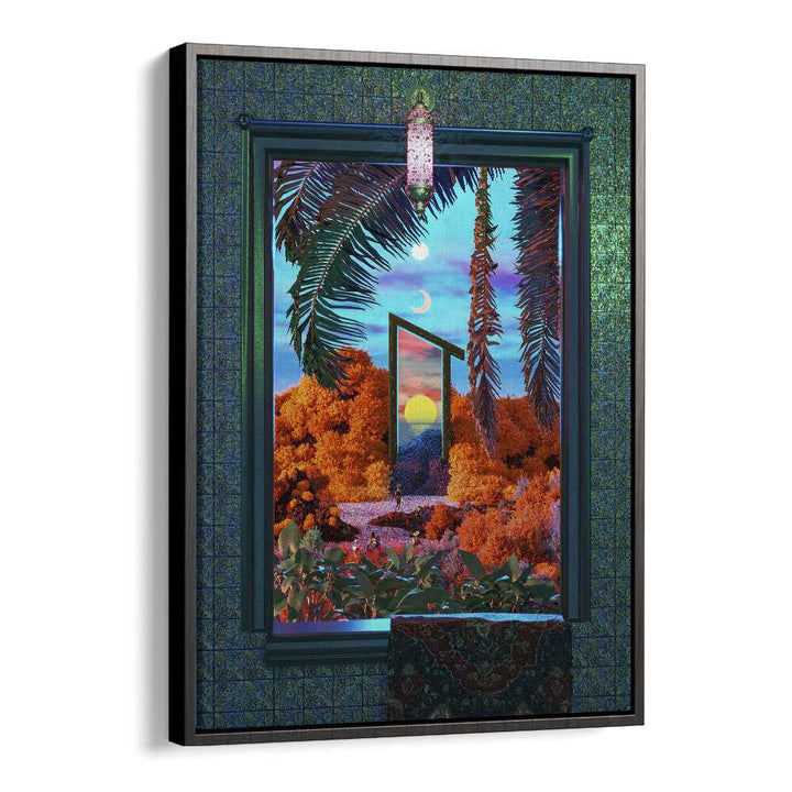 Fantasy Portal Scene By Cosmo Zach Surreal Art Prints in Black Floater Frame