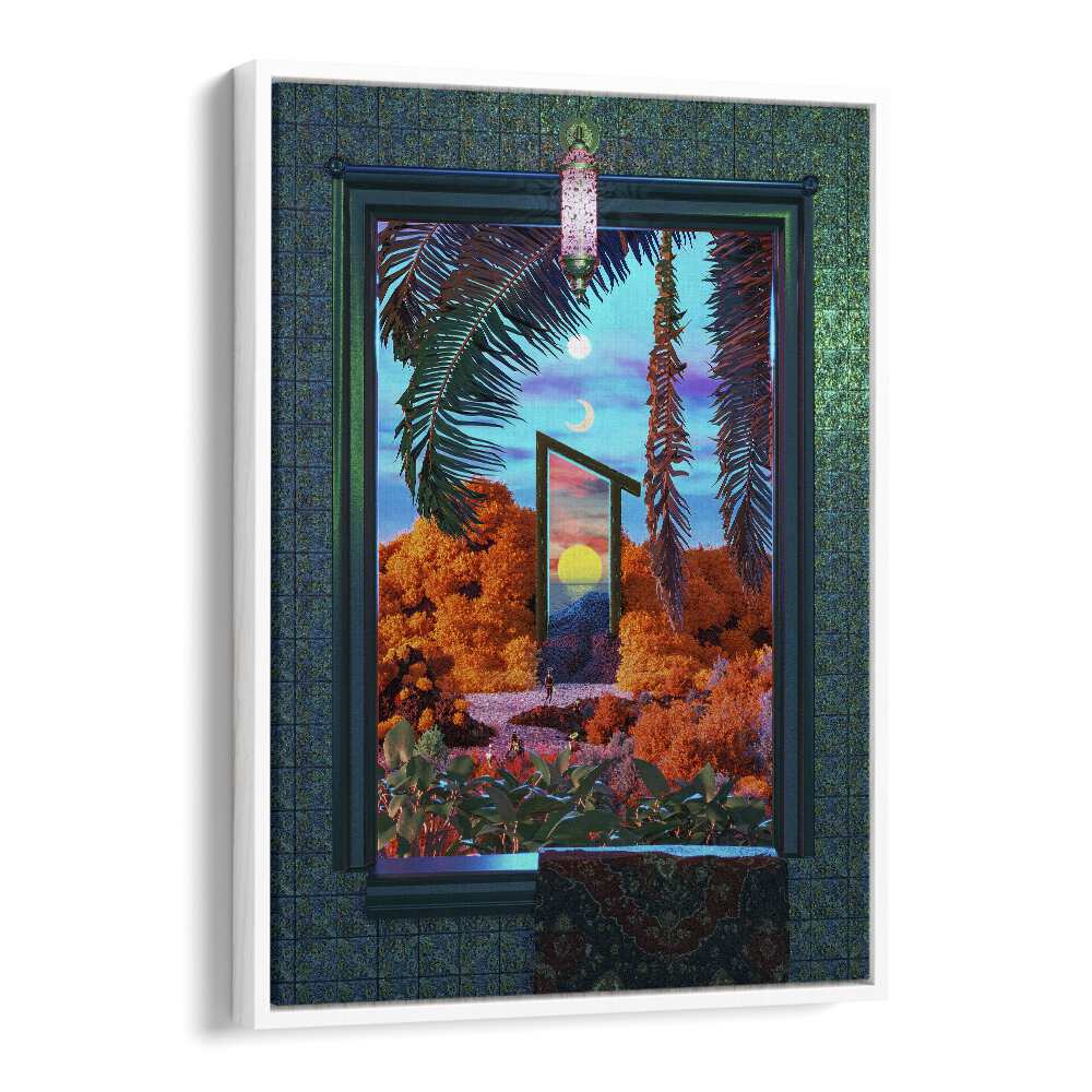 Fantasy Portal Scene By Cosmo Zach Surreal Art Prints in White Floater Frame