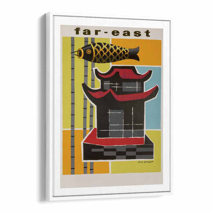 Far East  Travel Posters in White Floater Frame